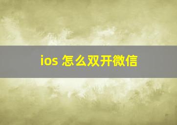 ios 怎么双开微信